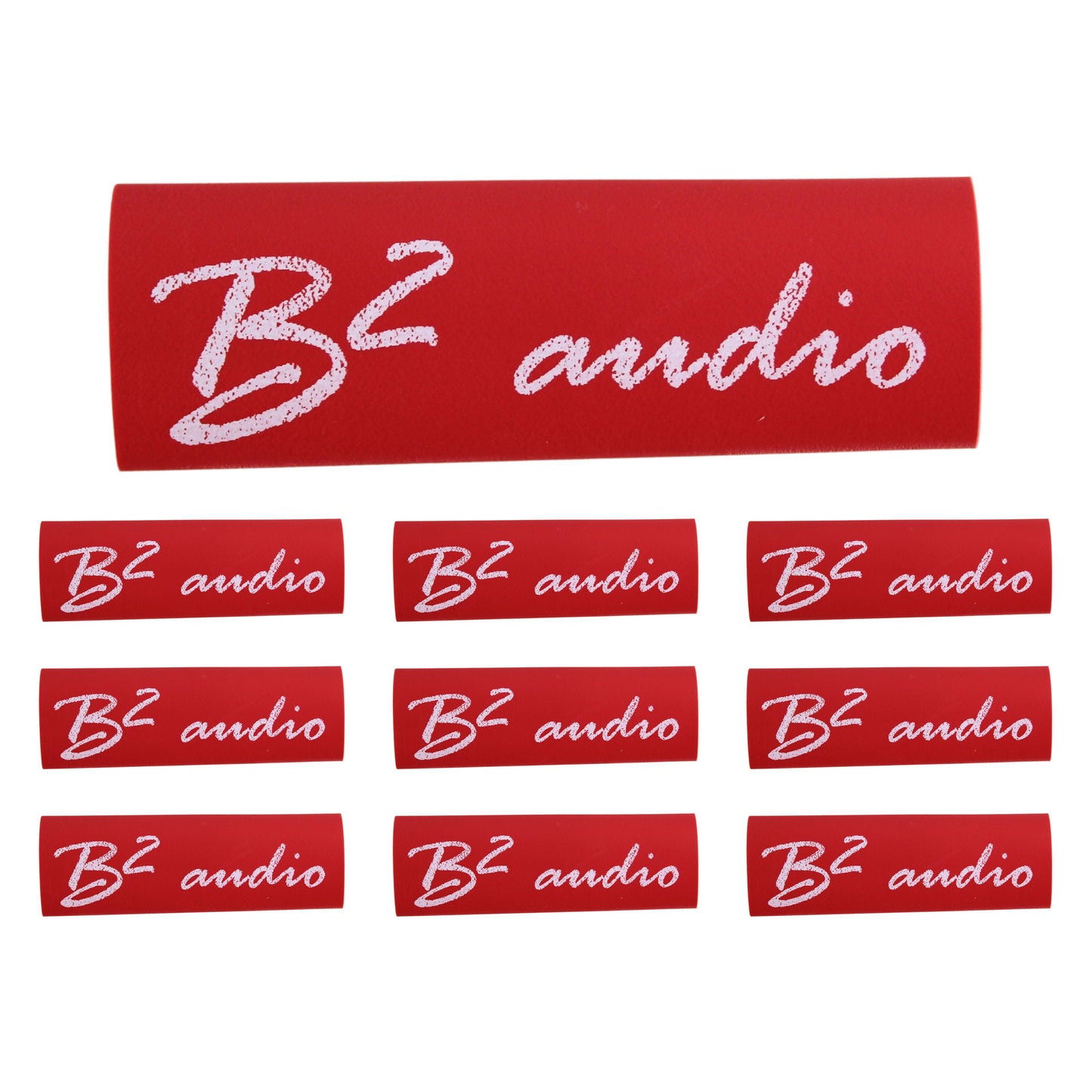 B2 Audio 10 Pack of 4 Gauge Red Heat Shrink with B2 Audio Logo