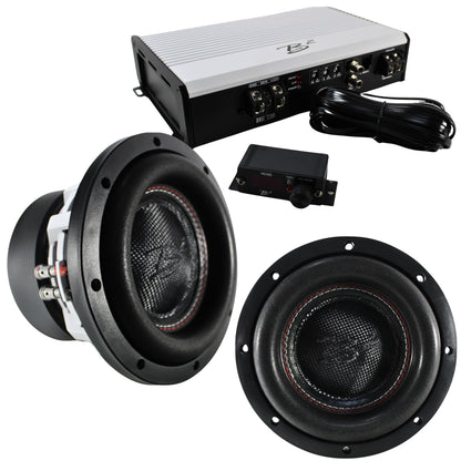 B2 Audio RAGE Monoblock 3.2k 2 Ohm Amplifier W/ 2 RAMPAGE 8" Subwoofers COMBO-10