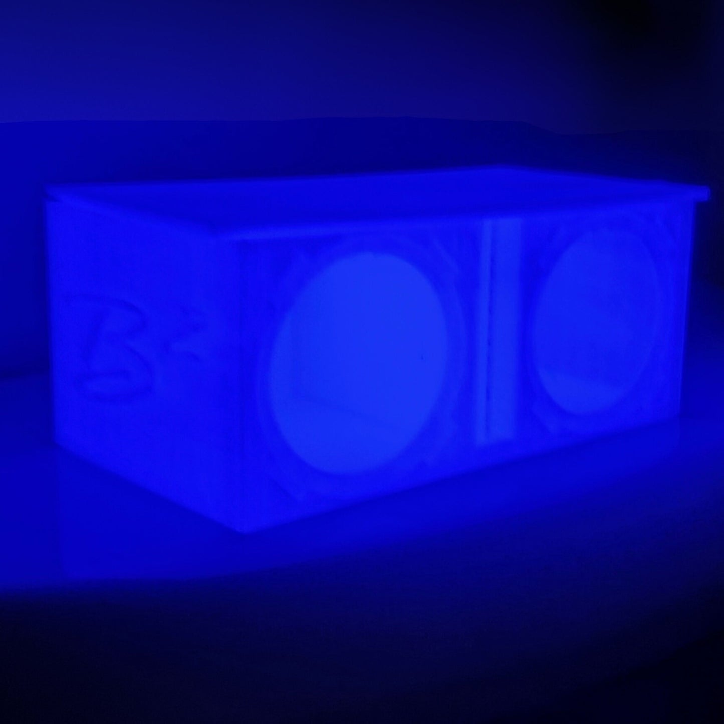 Glow in the Dark Dual Ported Enclosure w/ B2 Audio Rampage RC2 2" Mini Subwoofer