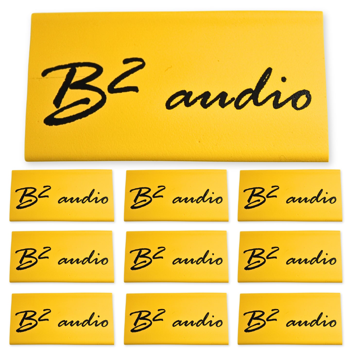 B2 Audio 10 Pack of 0 Gauge Yellow Heat Shrink with B2 Audio Logo