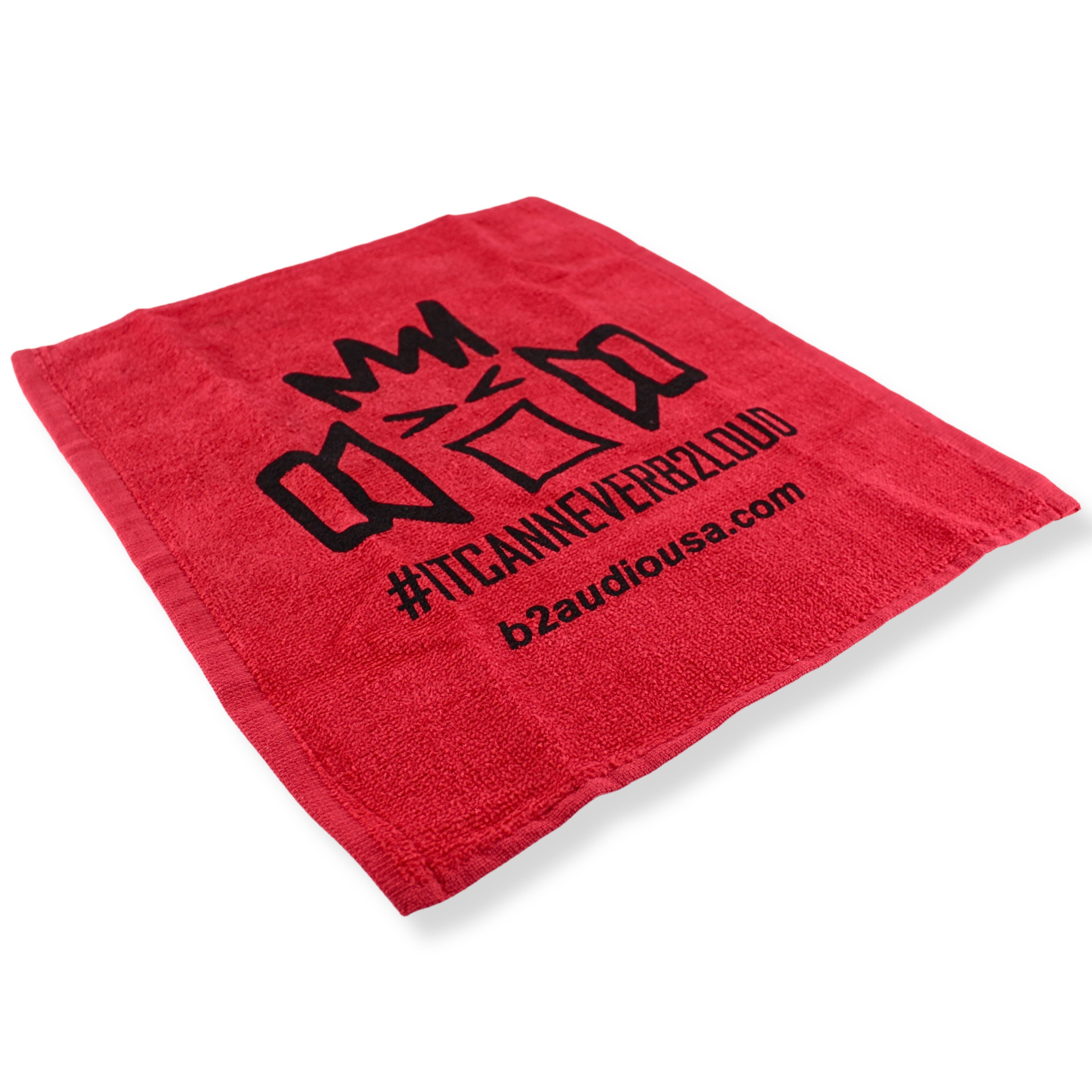 B2 Audio Red 100% Cotton 15 x 13 Towel with Black B2 Riot Guy Logo – B2 ...