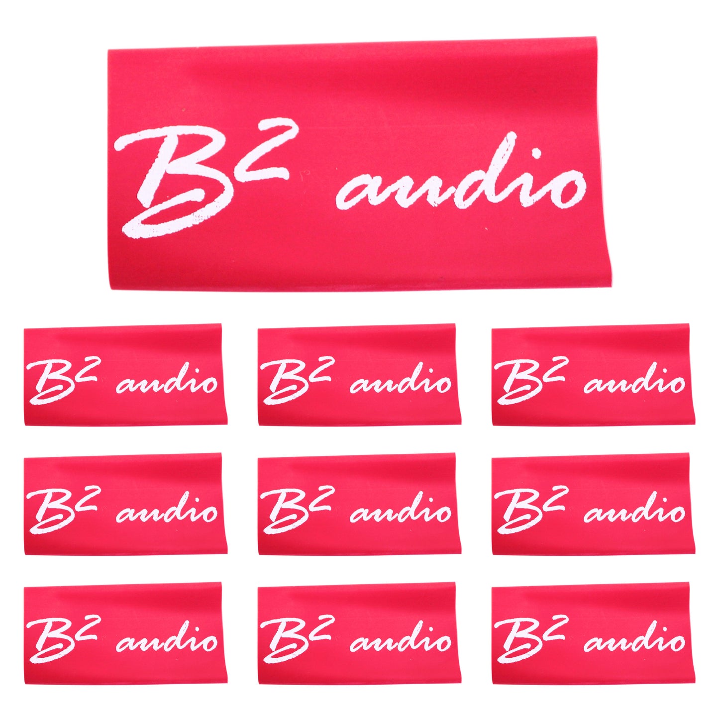 B2 Audio 10 Pack of 0 Gauge Red Heat Shrink with B2 Audio Logo