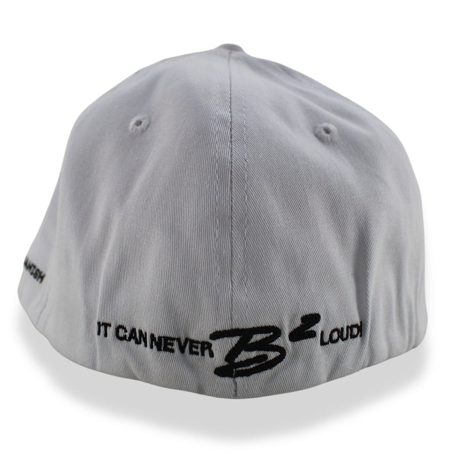 B2 Audio White Flex-Fit Snapback Classic, Flat-Bill Hat with "B2" Logo