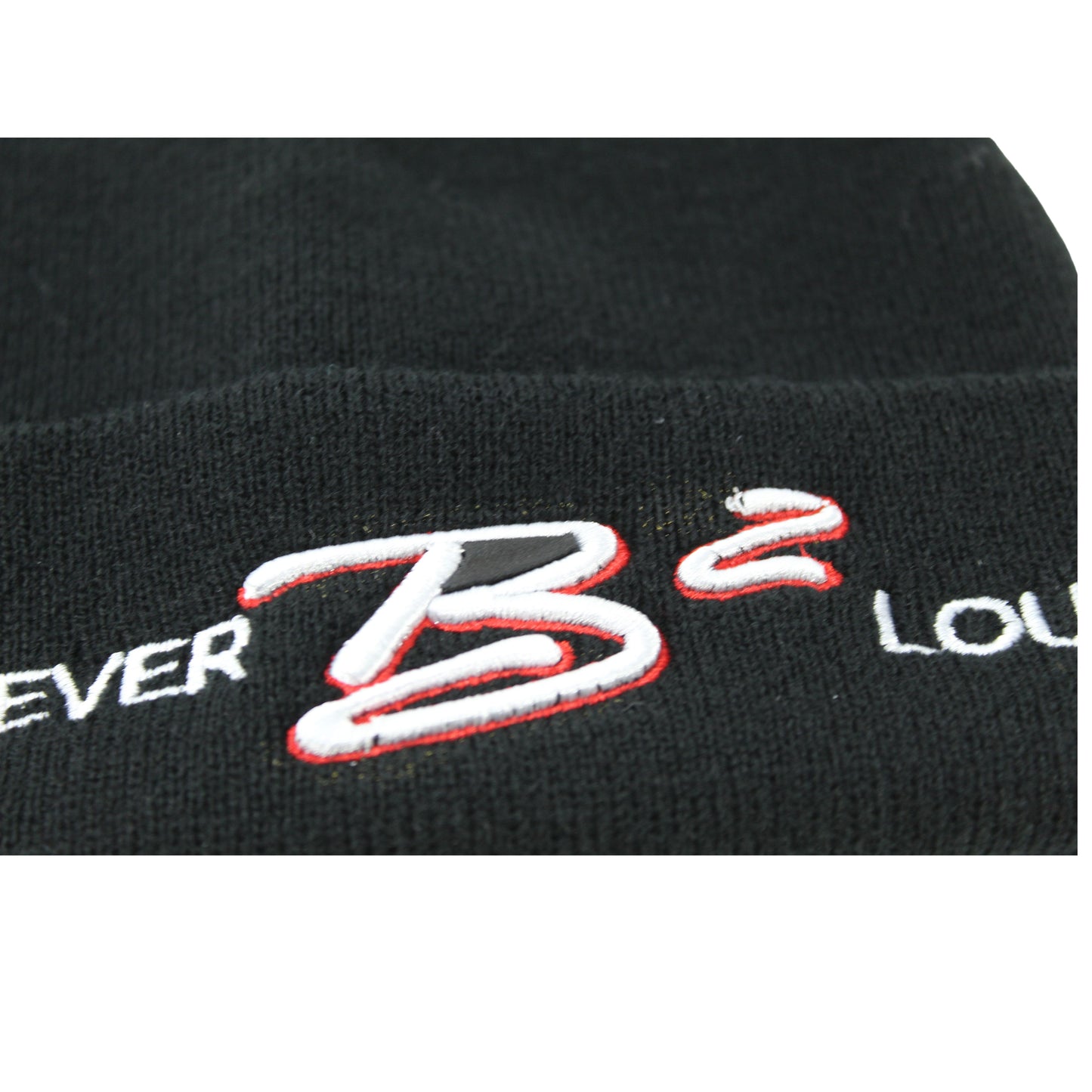 B2 Audio Black Beanie with "B2" Logo and Catchphrase