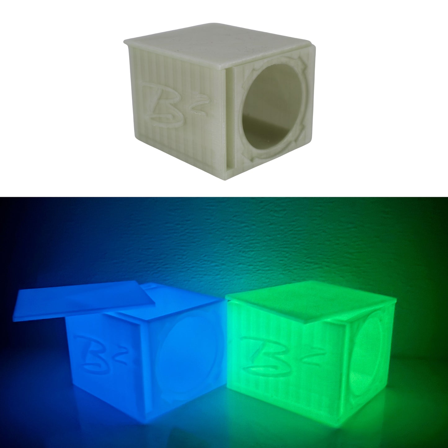 Single Ported Glow in the Dark 3D-Printed Subwoofer Box for B2 Audio Rampage RC2