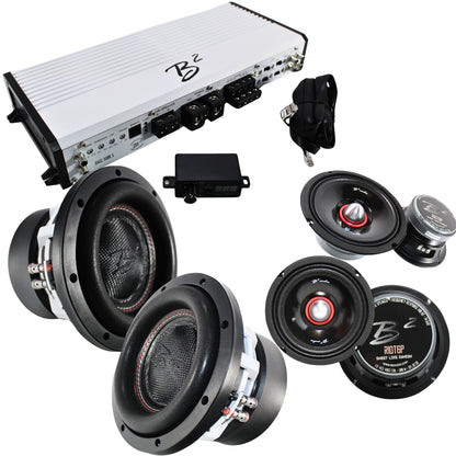 B2 Audio RAGE 5 Channel 1.6k Amp W/ 2 RIOT6P + 2 RAGE8 D2 Subwoofers COMBO-11