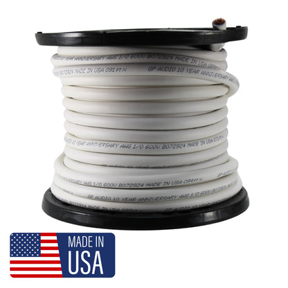 1/0 True AWG 100% OFC 0GA Pure Copper Power/Ground Wire White Lot