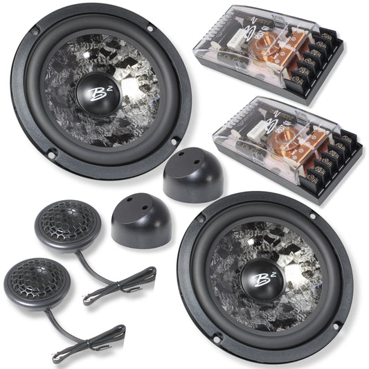 B2 Audio RIOT Series V2 6.5" 100 Watt RMS 4-Ohm Component Set With 1" Wide Band Tweeter & Crossover RIOT61