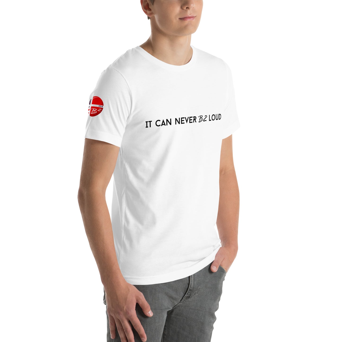 Official B2 Audio USA "It Can Never B2 Loud" T-Shirt